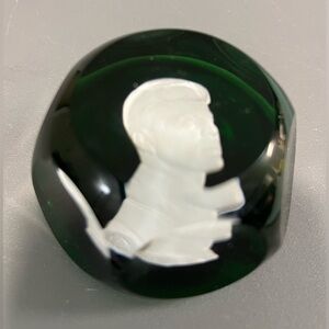 Baccarat Art Glass Paper Weight John F Kennedy